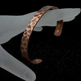 Unisex Hammered Copper Magnetic Bangle Bio Classic Round Health Healing