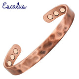 Unisex Hammered Copper Magnetic Bangle Bio Classic Round Health Healing