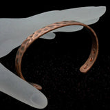 Unisex Hammered Copper Magnetic Bangle Bio Classic Round Health Healing