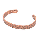 Unisex Hammered Copper Magnetic Bangle Bio Classic Round Health Healing