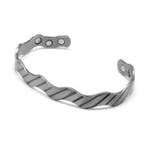 Magnetic Wave Pattern Bangle Antique Silver Bio Pure Copper Bracelet