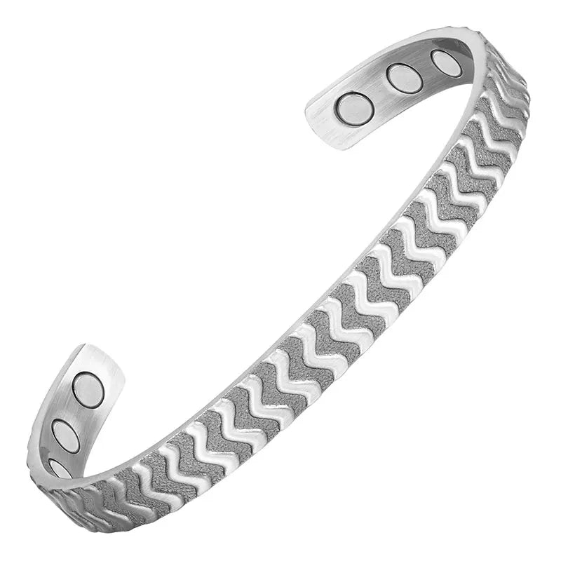 Wave Pattern Magnetic Women Bangles Unisex Jewelry Gift