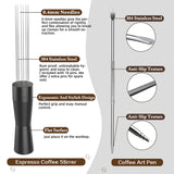Espresso Distribution Tools WDT Coffee Stirrer Tool With Coffee Art Carving Pen
