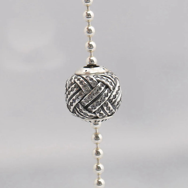 S925 Silver FRIENDSHIP Charm Clear CZ Essence Bead for Bracelet Bangle