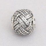 S925 Silver FRIENDSHIP Charm Clear CZ Essence Bead for Bracelet Bangle