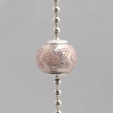 S925 Silver HAPPINESS Charm Cream Pink Enamel Essence Bead