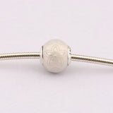 S925 Silver HAPPINESS Charm Cream Pink Enamel Essence Bead