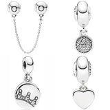 Essence Appreciation Hope Safety Chain Charm 925 Sterling Silver Beads