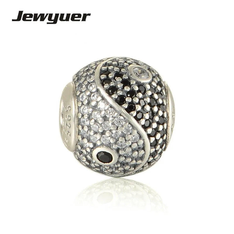 Essence Small Bead BALANCE Charms Sterling Silver Fit Bracelet DIY