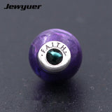 925 Silver Faith Charms Small Hole Beads for THIN Bracelets DIY