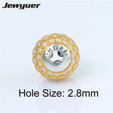 Hope Charm Sterling Silver Bead for Thin Bracelet DIY