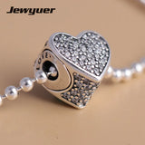 Heart Beads 925 Silver Charms for Bracelets DIY