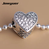 Heart Beads 925 Silver Charms for Bracelets DIY