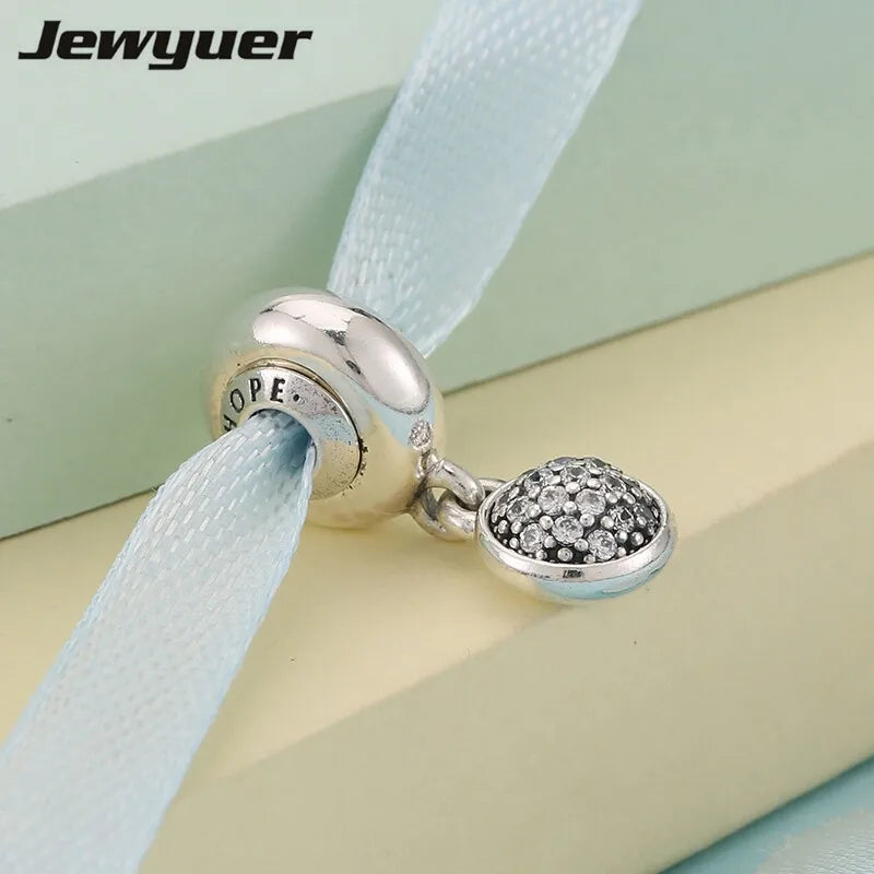 925 Silver Sterling Hope Bead for Thin Bracelets Necklaces DIY Jewelry