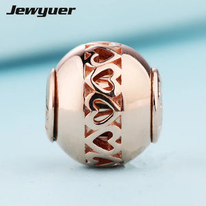 Caring Small Beads Rose Fit 925 Sterling Silver Bracelets Necklaces DIY ST184