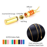 Stainless Steel Pendant Perfume Bottle Aromatherapy Diffuser Necklace