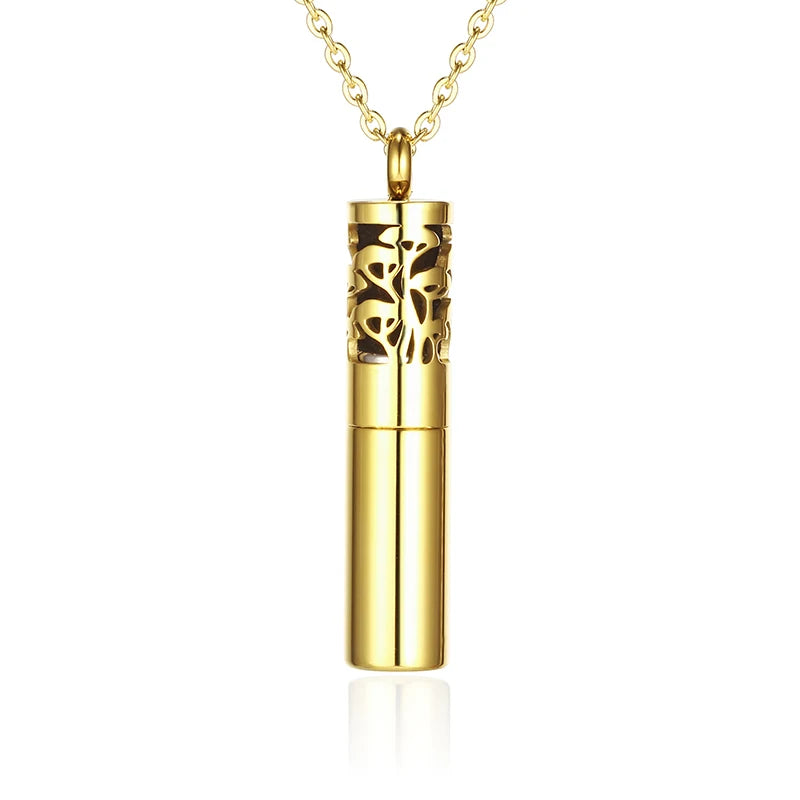 Stainless Steel Pendant Perfume Bottle Aromatherapy Diffuser Necklace