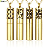 Stainless Steel Pendant Perfume Bottle Aromatherapy Diffuser Necklace