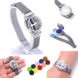 Aromatherapy Diffuser Bracelet Watchband - Stainless Steel Adjustable Bracelet