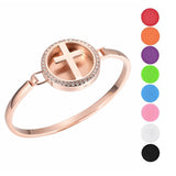 Aromatherapy Diffuser Bracelet, Cross Zir Bangle Jewelry