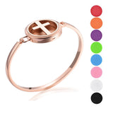 Aromatherapy Diffuser Bracelet, Cross Zir Bangle Jewelry