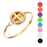 Aromatherapy Diffuser Bracelet, Cross Zir Bangle Jewelry