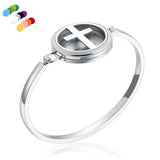 Aromatherapy Diffuser Bracelet, Cross Zir Bangle Jewelry