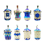 Essential Oil Diffuser Pendant Perfume Cage Locket Hollow Out Enamel Bottle