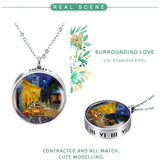 Hollow Enamel Locket Necklace Aromatherapy Diffuser Pendant