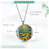 Hollow Enamel Locket Necklace Aromatherapy Diffuser Pendant