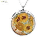 Hollow Enamel Locket Necklace Aromatherapy Diffuser Pendant
