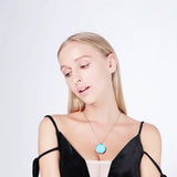 Hollow Enamel Locket Necklace Aromatherapy Diffuser Pendant