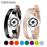 Titanium Steel Essential Oil Bracelet - Aromatherapy Leather Bracelet