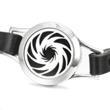 Titanium Steel Essential Oil Bracelet - Aromatherapy Leather Bracelet