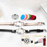 Titanium Steel Essential Oil Bracelet - Aromatherapy Leather Bracelet