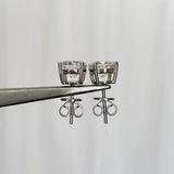 Eternal 925 Silver Stud Earrings Classic Sapphire Wedding Jewelry