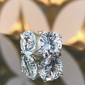 Eternal 925 Silver Stud Earrings Classic Sapphire Wedding Jewelry