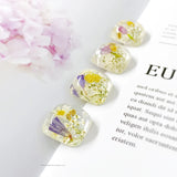 Eternal Flower Resin Square Earrings Accessory