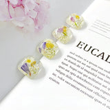 Eternal Flower Resin Square Earrings Accessory