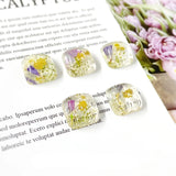 Eternal Flower Resin Square Earrings Accessory