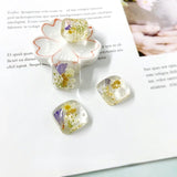 Eternal Flower Resin Square Earrings Accessory
