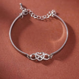 Eternal Heart Bracelet 8 Number Pendant Charm Couple Bracelets for Lover