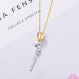 Eternal Love Rose Flower Necklace 925 Sterling Silver Necklace For Women Gift