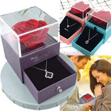 Eternal Rose Flower Acrylic Jewelry Box for Valentines