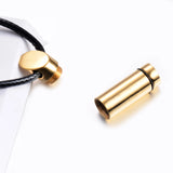 Stainless Steel Bullet Pill Case Holder Cylinder Urn Pendant Necklace