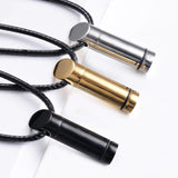 Stainless Steel Bullet Pill Case Holder Cylinder Urn Pendant Necklace