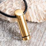 Stainless Steel Bullet Pill Case Holder Cylinder Urn Pendant Necklace