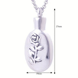 Eternally Loved Women Rose Flower Locket Urn Pendant Necklace