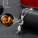 EthShine 925 Silver Photo Projection Necklace Whales Pendant Jewelry