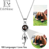 EthShine 925 Silver Photo Projection Necklace Whales Pendant Jewelry